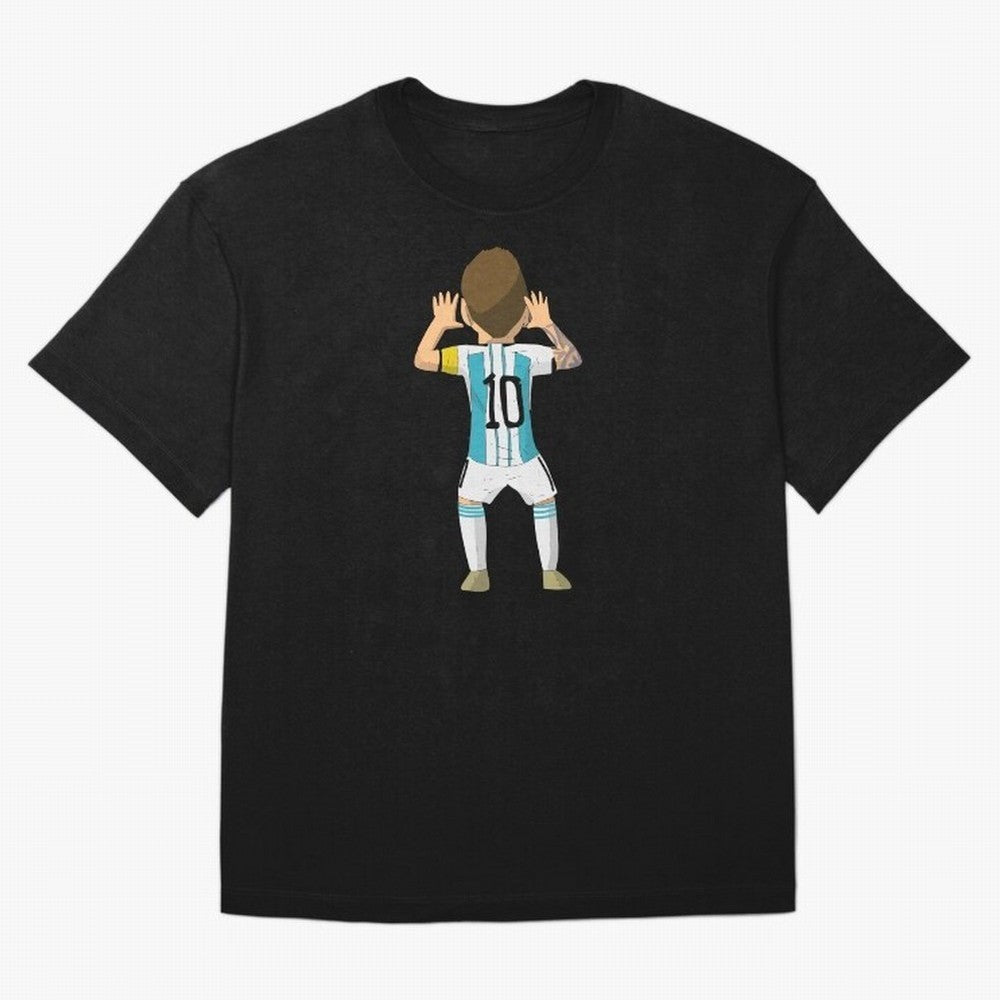 Cartoon Illustration Messi vs Netherlands World Cup Qatar 2022 Oversized T-Shirt Cheer through Every Moment of FIFA World Cup 2026 USA Canada Mexico for Fans of Neymar and Argentina, Bringing Match Day Excitement, Supporter Culture, Golden Goals