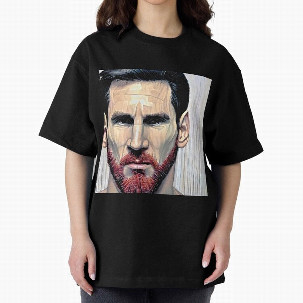 Cartoon-like Messi Oversized T-Shirt Bring International Match Energy to Match Day Hype around FIFA World Cup 2026 USA Canada Mexico, Neymar, Haaland and Cristiano Ronaldo, Brazil, Portugal and Argentina, Supporter Pride, Iconic Celebrations,