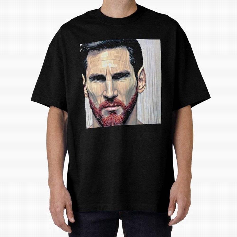 Cartoon-like Messi Oversized T-Shirt Bring International Match Energy to Match Day Hype around FIFA World Cup 2026 USA Canada Mexico, Neymar, Haaland and Cristiano Ronaldo, Brazil, Portugal and Argentina, Supporter Pride, Iconic Celebrations,