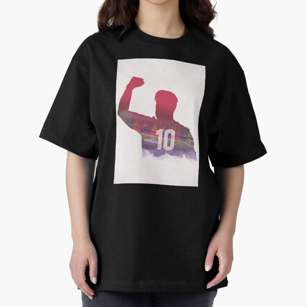 Lionel Messi Artwork Oversized T-Shirt Share the Excitement of Global Football Passion for FIFA World Cup 2026 Group Stage, with Haaland and Mbappe, Spain and Netherlands, Champion Mindset, Group Stage Buzz, Knockout Tension and Passionate Fan