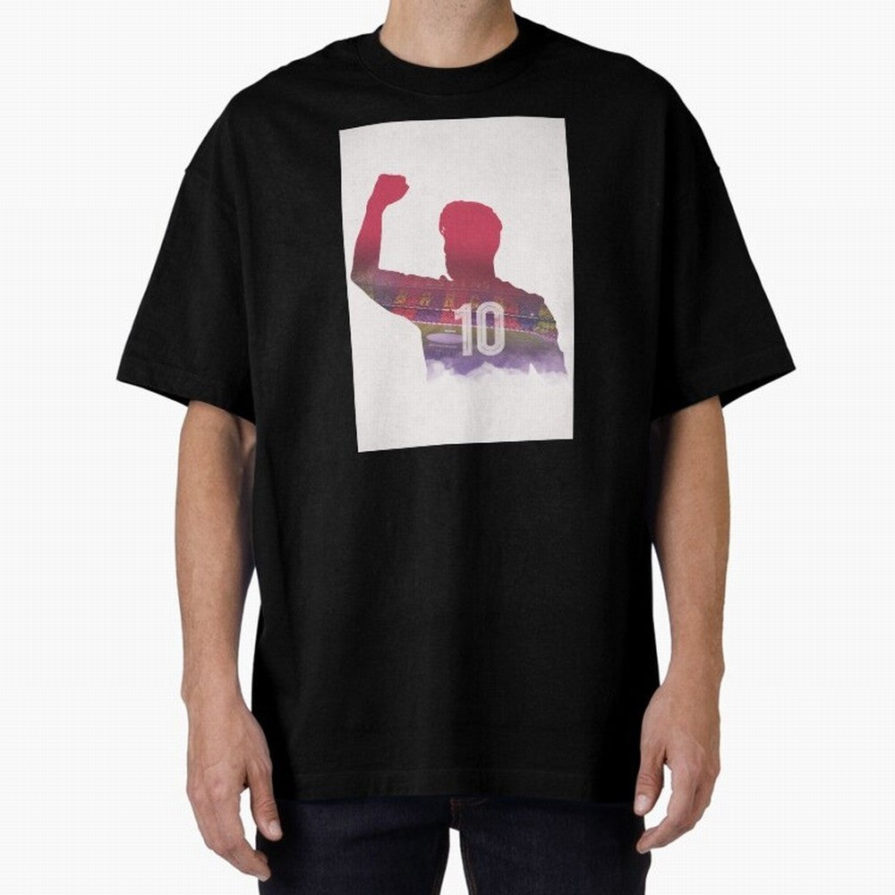 Lionel Messi Artwork Oversized T-Shirt Share the Excitement of Global Football Passion for FIFA World Cup 2026 Group Stage, with Haaland and Mbappe, Spain and Netherlands, Champion Mindset, Group Stage Buzz, Knockout Tension and Passionate Fan