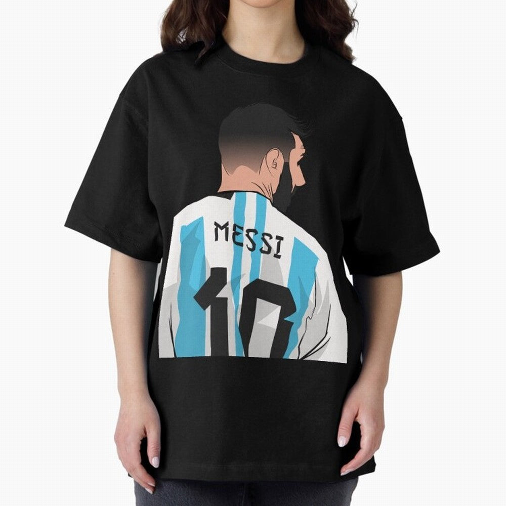 Messi Oversized T-Shirt Share FIFA World Cup 2026 Group Stage Highlighting Mbappe, Portugal Energy, Sports Nostalgia, International Competition, Famous Players and Unforgettable Victories; Made for Collectors Who Enjoy Iconic Players, Country