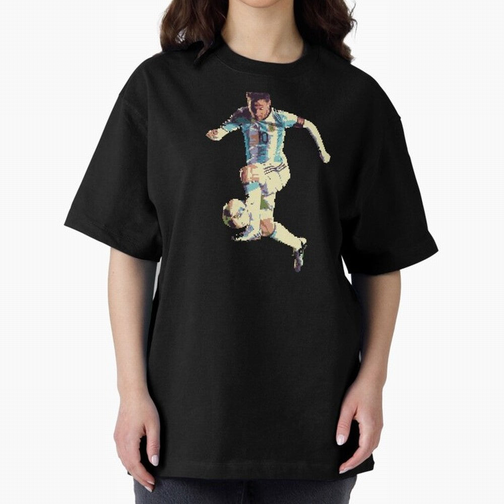 Lionel Messi Oversized T-Shirt Cheer through Every Moment of FIFA World Cup 2026 Group Stage for Fans of Messi and France and Portugal, Bringing Vintage Soccer Flavor, Modern Football Stars, National Flags and Final Night Emotion; Made for Die Hard