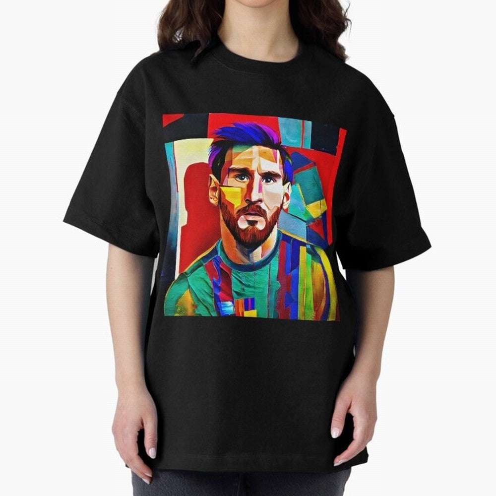 digital image of Messi Oversized T-Shirt Share the FIFA World Cup 2026 Group Stage Journey through Mbappe and Neymar Highlights, France and Portugal Pride, Sports Nostalgia, International Competition, Famous Players and Unforgettable Victories;