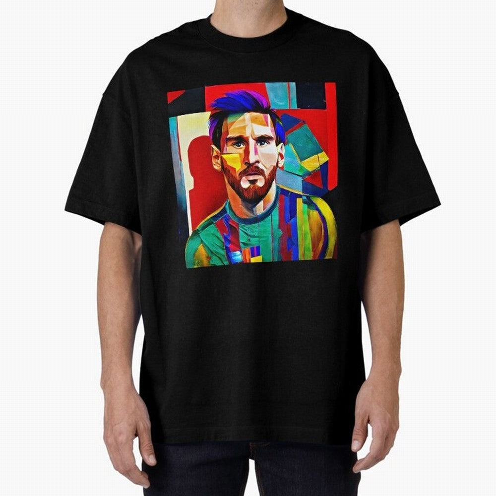 digital image of Messi Oversized T-Shirt Share the FIFA World Cup 2026 Group Stage Journey through Mbappe and Neymar Highlights, France and Portugal Pride, Sports Nostalgia, International Competition, Famous Players and Unforgettable Victories;