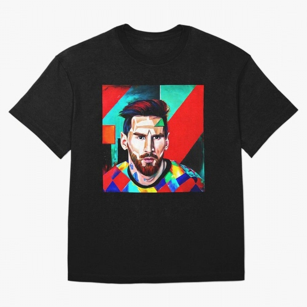 colorful Messi Oversized T-Shirt Celebrate Unforgettable Nights in FIFA World Cup 2026 Group Stage Spirit, Highlighting England and Germany, Mbappe and Neymar, Retro Football Energy, Iconic Rivalries, Trophy Chase Drama and Stadium Atmosphere; Made