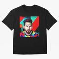 colorful Messi Oversized T-Shirt Celebrate Unforgettable Nights in FIFA World Cup 2026 Group Stage Spirit, Highlighting England and Germany, Mbappe and Neymar, Retro Football Energy, Iconic Rivalries, Trophy Chase Drama and Stadium Atmosphere; Made