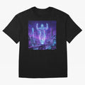 Lionel Messi (GOAT) Hologram in Futuristic Cyberpunk City (Version 2) Classic T-Shirt Bring Legendary Rivalry Energy to FIFA World Cup 2026 Group Stage for Fans of Cristiano Ronaldo and Portugal, Spain and Germany, Bringing Match Day Excitement,