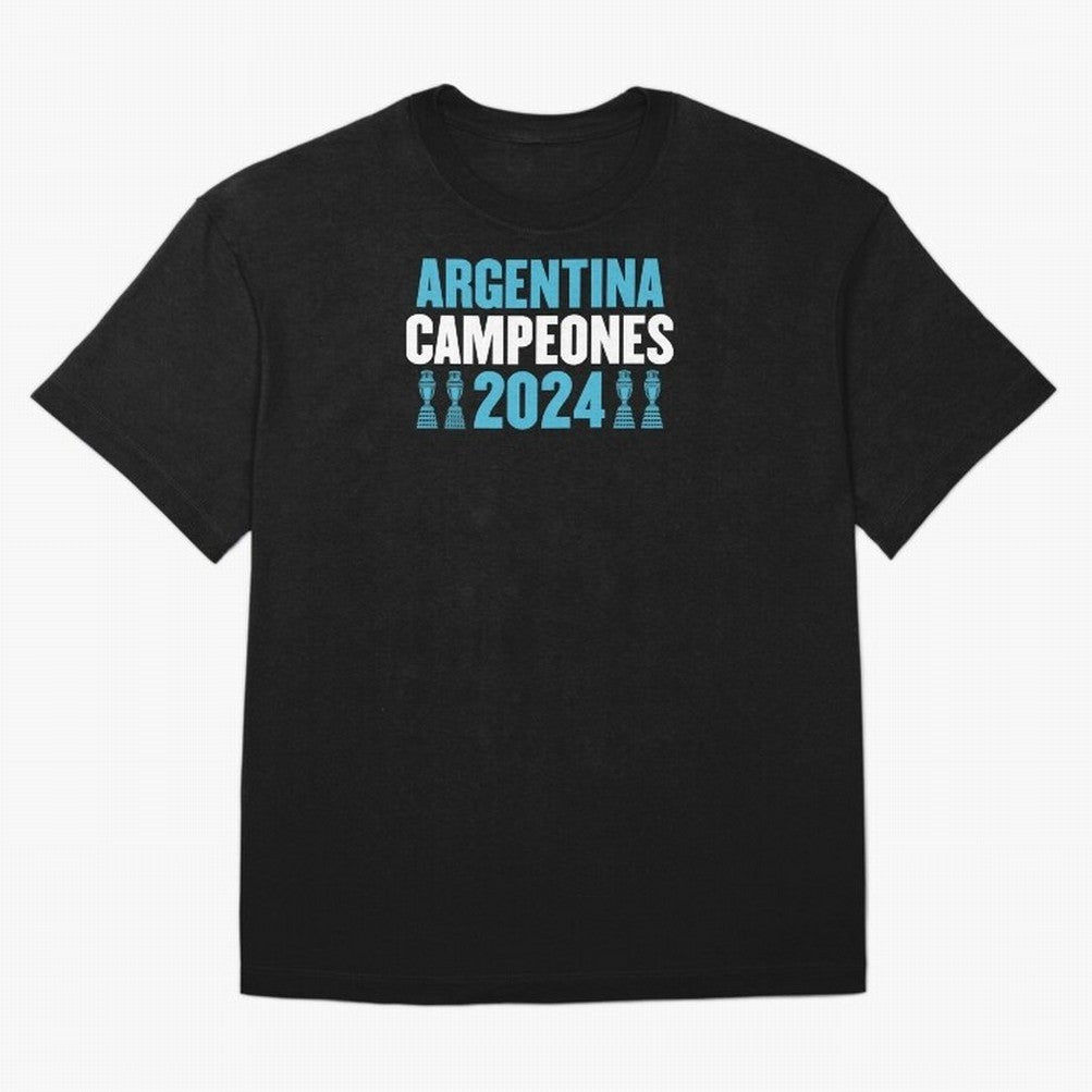 Argentina Campeones 2024 Oversized T-Shirt Join the Countdown to FIFA World Cup 2026 Group Stage for Fans of Messi, Neymar and Mbappe and Brazil, Bringing Football History, Final Match Energy, Crowd Noise and Once in a Lifetime Moments; Perfect for