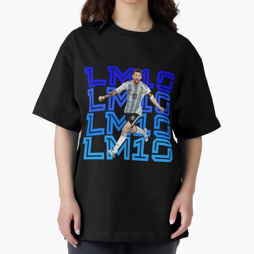 Lionel Messi 10 Oversized T-Shirt Create Global Football Passion for FIFA World Cup 2026 Group Stage, Capturing Haaland and Mbappe, France, Goal Celebration Energy, Supporter Heritage, Football Icons and Worldwide Tournament Joy; Ideal for Football
