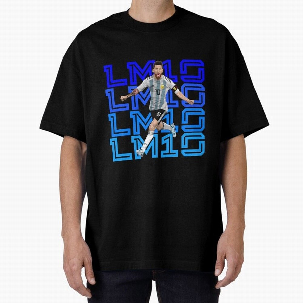 Lionel Messi 10 Oversized T-Shirt Create Global Football Passion for FIFA World Cup 2026 Group Stage, Capturing Haaland and Mbappe, France, Goal Celebration Energy, Supporter Heritage, Football Icons and Worldwide Tournament Joy; Ideal for Football