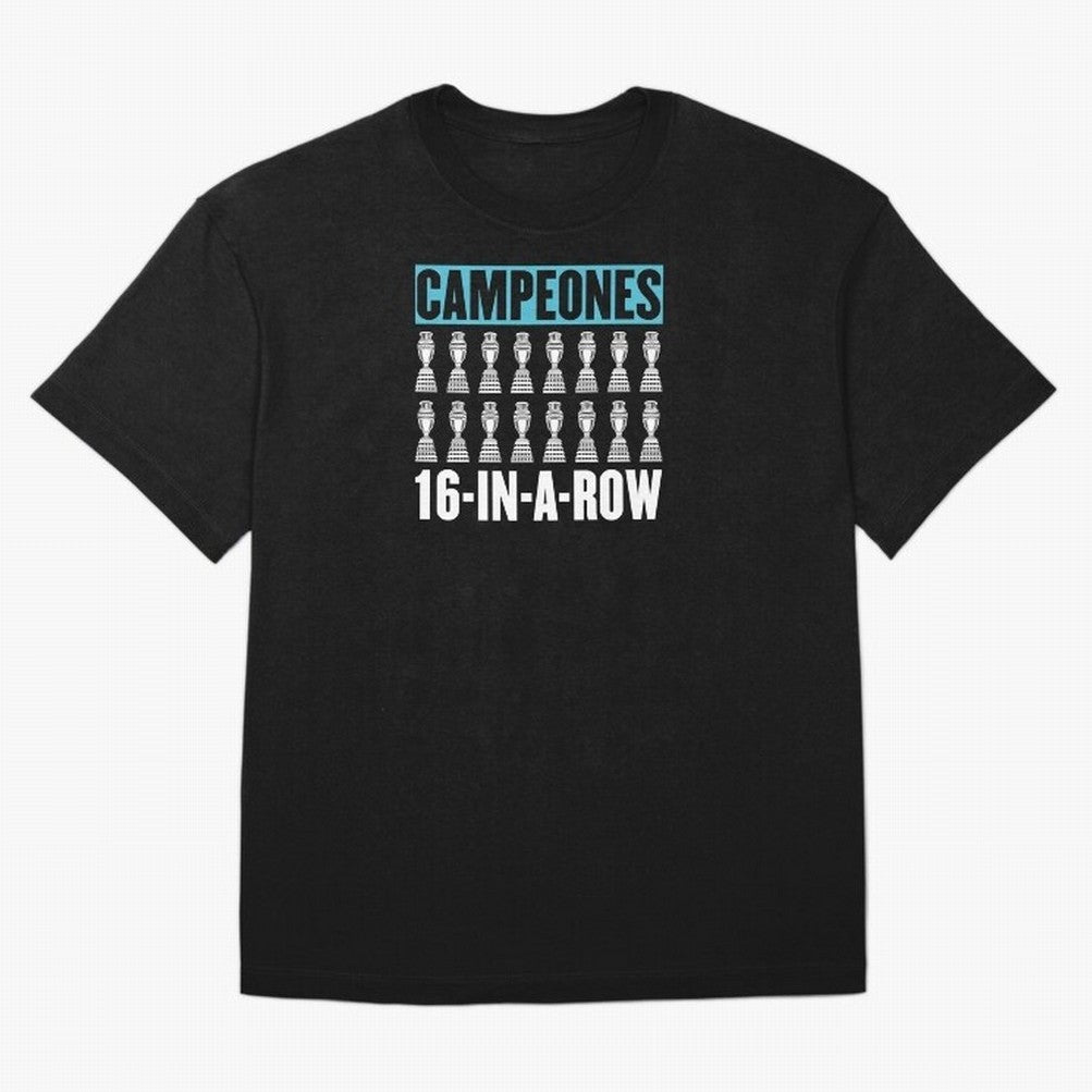 CHAMPIONS 16-IN-A-ROW Classic T-Shirt Carry FIFA World Cup 2026 USA Canada Mexico with Neymar, England and Germany Energy, Sports Nostalgia, International Competition, Famous Players and Unforgettable Victories; Ideal for Fans Who Follow Messi,