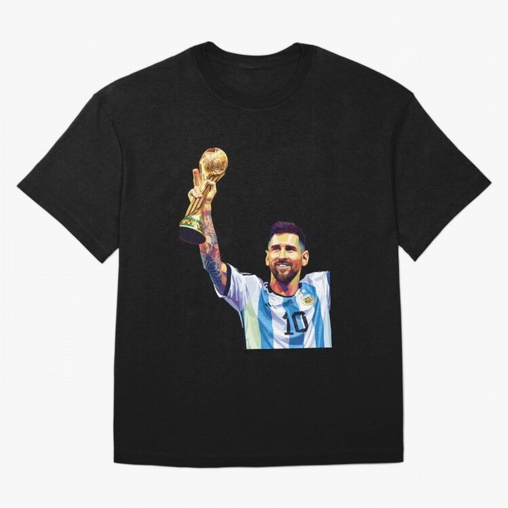 Messi wpap pop art Oversized T-Shirt Upgrade FIFA World Cup 2026 for Fans of Messi, CR7 and Mbappe and Spain, Bringing Retro Football Energy, Iconic Rivalries, Trophy Chase Drama and Stadium Atmosphere; Great for Supporters Who Love Legendary