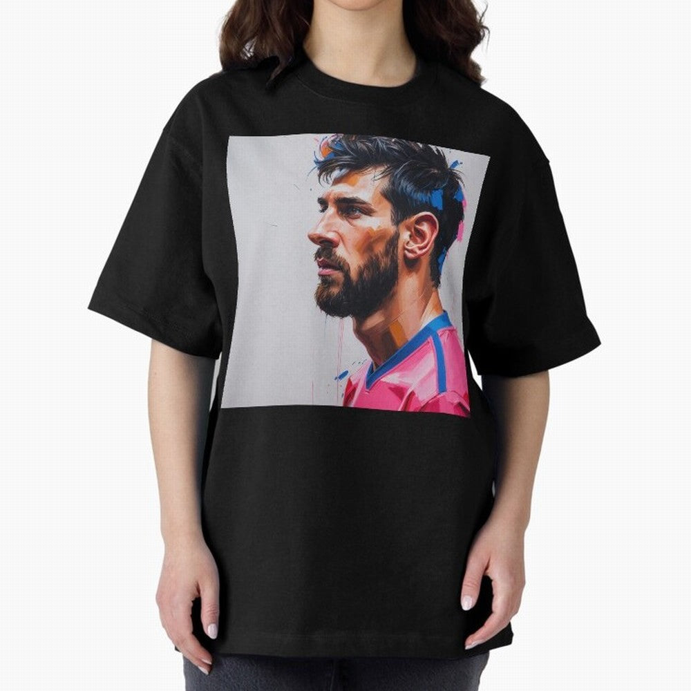 Vibrant Artistic Portrait of Lionel Messi (GOAT) - Digital painting (Version 5) Classic T-Shirt Celebrate Soccer Greatness during the FIFA World Cup 2026 USA Canada Mexico Journey through Cristiano Ronaldo Highlights, France and Portugal Pride,