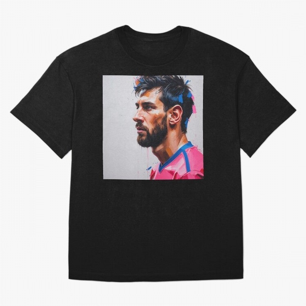 Vibrant Artistic Portrait of Lionel Messi (GOAT) - Digital painting (Version 5) Classic T-Shirt Celebrate Soccer Greatness during the FIFA World Cup 2026 USA Canada Mexico Journey through Cristiano Ronaldo Highlights, France and Portugal Pride,