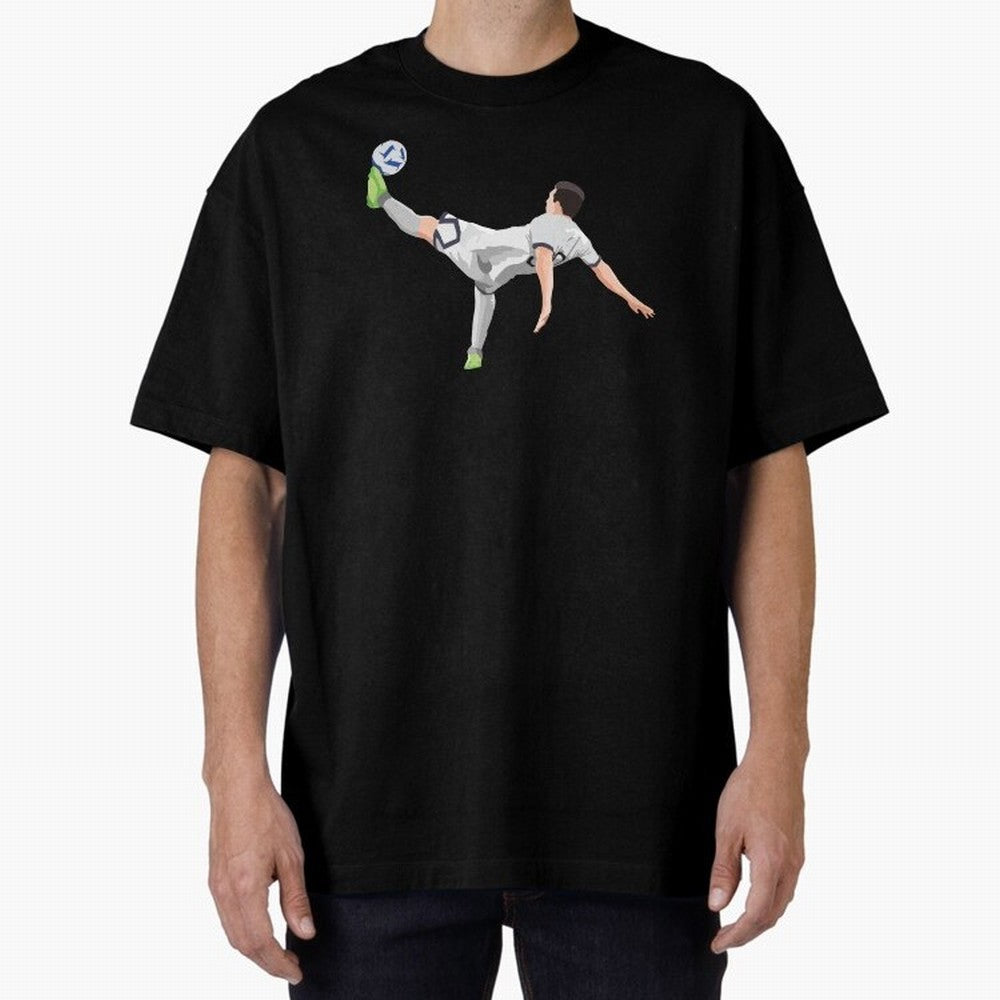 Messi Bicycle Kick Oversized T-Shirt Celebrate the FIFA World Cup 2026 Journey through Messi, CR7 and Mbappe Highlights, Germany Pride, Supporter Pride, Iconic Celebrations, Legendary Names and Global Match Day Energy; Perfect for Fans, Collectors,