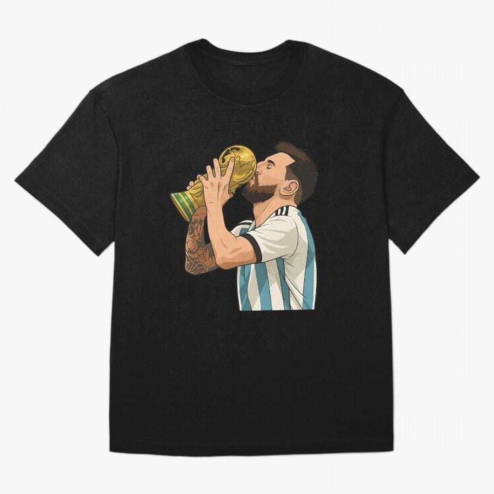 Messi Cup Oversized T-Shirt Show Up for the Glory of Match Day Hype around FIFA World Cup 2026, CR7 and Messi, Portugal, Spain and Germany, Vintage Soccer Flavor, Modern Football Stars, National Flags and Final Night Emotion; Made for Die Hard