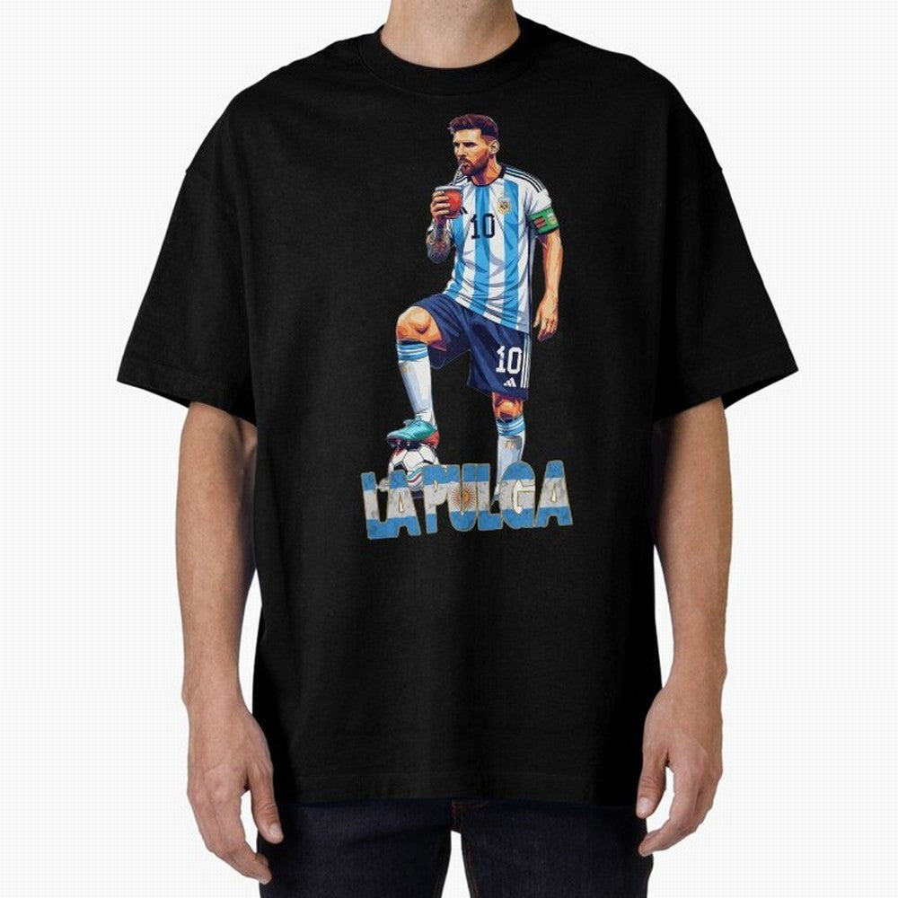 Messi Pop Art Portrait Classic T-Shirt Honor Football Greatness during Global Football Passion for FIFA World Cup 2026 Group Stage, Capturing Haaland, Brazil, Sports Nostalgia, International Competition, Famous Players and Unforgettable Victories;
