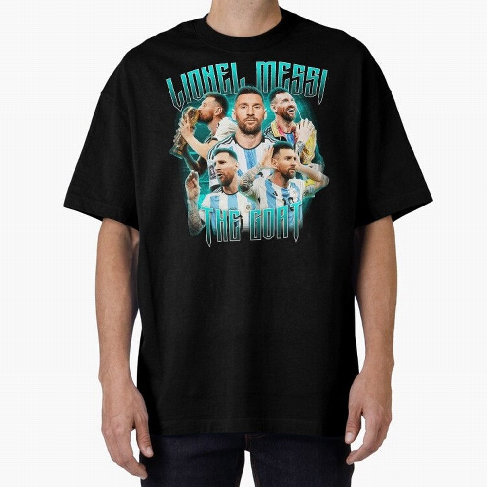 Messi Pop Art Portrait Oversized T-Shirt Fuel FIFA World Cup 2026 USA Canada Mexico Spirit, Celebrating France, Mbappe, Classic Soccer Heritage, Championship Pressure, Fan Loyalty and International Pride; Perfect for People Who Love Argentina,