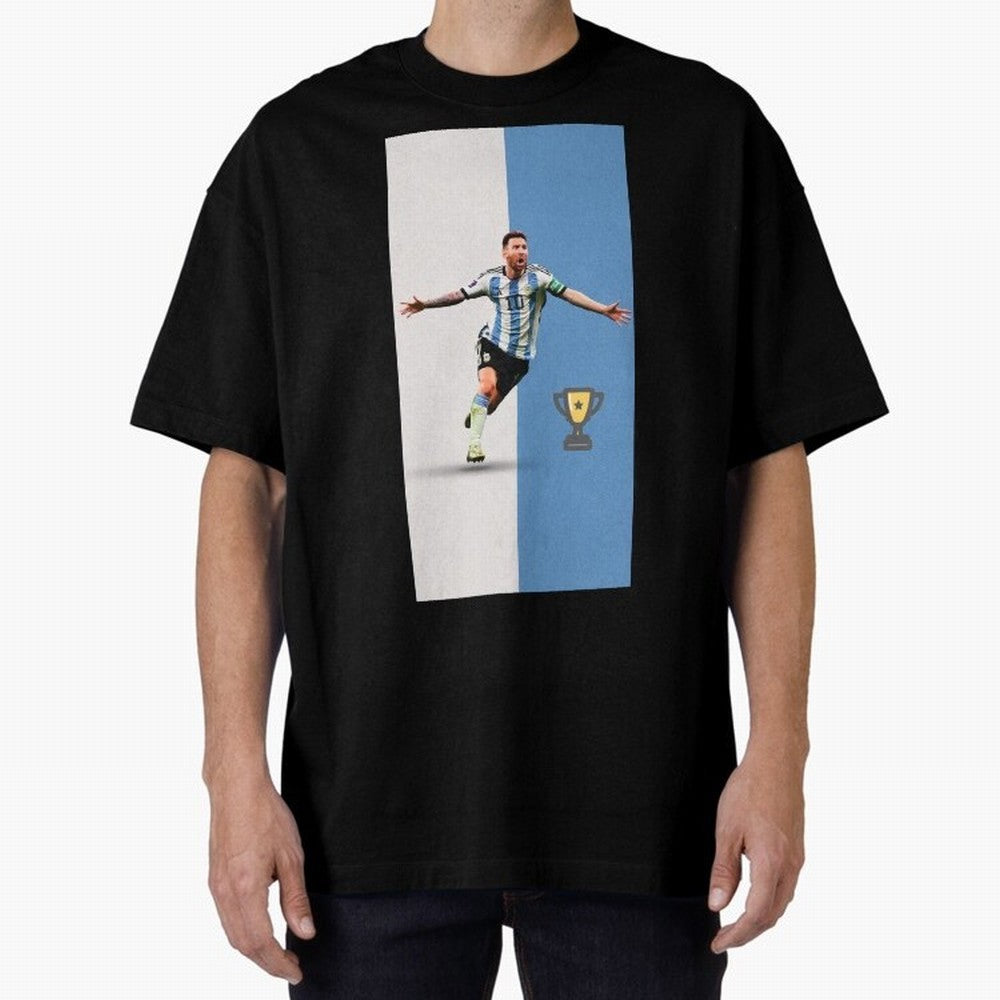 World Cup /Lional Messi/football, soccer Oversized T-Shirt Relive FIFA World Cup 2026 USA Canada Mexico Driven by Mbappe and Neymar, Brazil Energy, Football Festival Excitement, Trophy Ambitions, Country Rivalries and Star Player Buzz; Made for Die