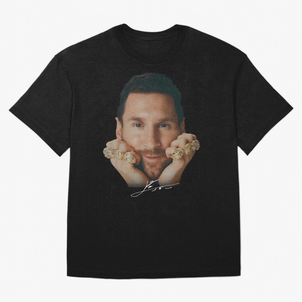Lionel Messi 8 Ballon d'Or Gold Rings Classic T-Shirt Fuel Your Fan Pride for FIFA World Cup 2026 Spirit, Capturing France, Haaland and Mbappe, Football History, Final Match Energy, Crowd Noise and Once in a Lifetime Moments; Made for Collectors