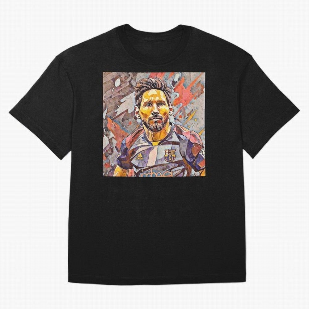 Messi Pop Art Portrait Classic T-Shirt Keep the Match Day Mood of FIFA World Cup 2026 Group Stage for Fans of Cristiano Ronaldo, Haaland and CR7 and France and Portugal, Bringing Tournament Hype, Historic Matchups, Family Viewing Parties and Global