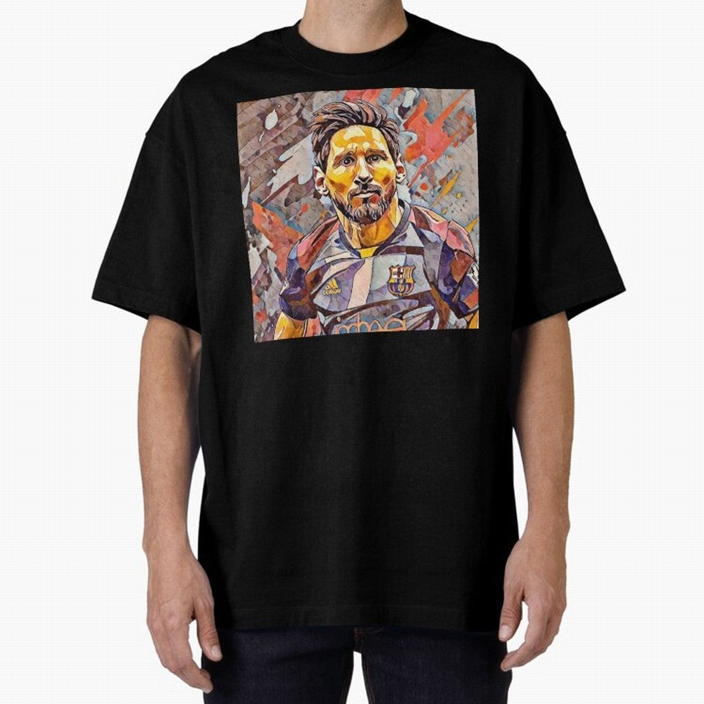 Messi Pop Art Portrait Classic T-Shirt Keep the Match Day Mood of FIFA World Cup 2026 Group Stage for Fans of Cristiano Ronaldo, Haaland and CR7 and France and Portugal, Bringing Tournament Hype, Historic Matchups, Family Viewing Parties and Global