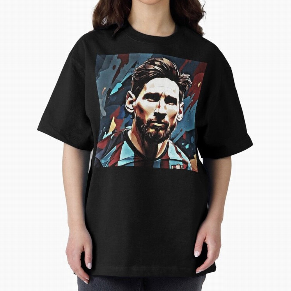 Messi The GOAT Oversized T-Shirt Cheer through Every Moment of Global Football Passion for FIFA World Cup 2026 Group Stage, Centered on Messi and Cristiano Ronaldo, Spain and Netherlands, Global Supporter Spirit, Legendary Goals, National Colors