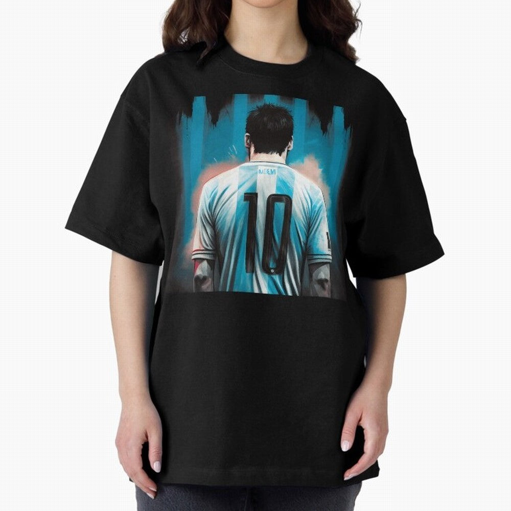 Messi The GOAT Oversized T-Shirt Relive FIFA World Cup 2026 Group Stage Spirit, with France, Haaland, Match Day Excitement, Supporter Culture, Golden Goals and Global Football Passion; Ideal for Football Dads, Football Moms, Friends, Collectors and