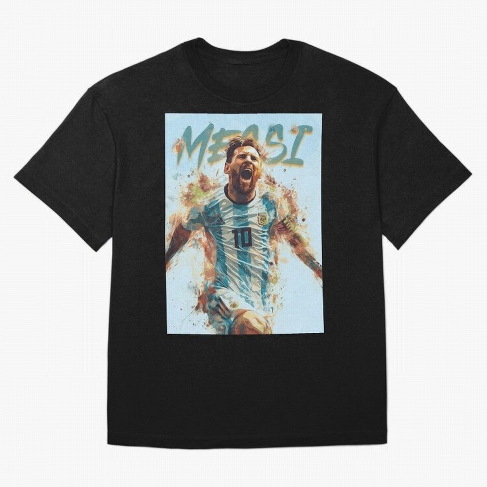 Messi Pop Art Portrait Classic T-Shirt Celebrate Unforgettable Nights in FIFA World Cup 2026 USA Canada Mexico Spirit, Filled with Spain and Netherlands, Messi, CR7 and Mbappe, Football History, Final Match Energy, Crowd Noise and Once in a