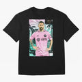 Messi Pop Art Portrait Oversized T-Shirt Support the Legends of FIFA World Cup 2026 USA Canada Mexico Inspired by Messi, Neymar and Mbappe, Argentina, France and Brazil Energy, Football History, Final Match Energy, Crowd Noise and Once in a