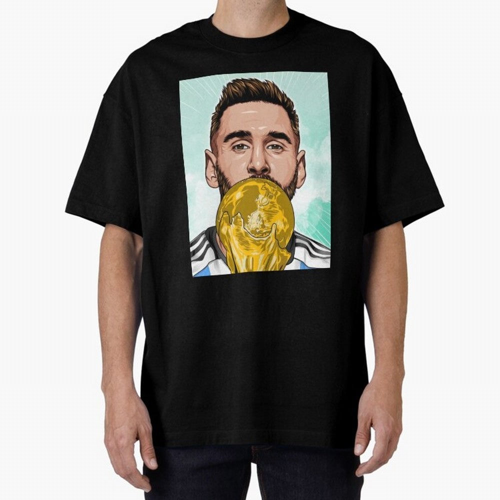 Messi goat Oversized T-Shirt Join the Global Buzz around Match Day Hype around FIFA World Cup 2026 USA Canada Mexico, Mbappe, Brazil, Portugal and Argentina, Vintage Soccer Flavor, Modern Football Stars, National Flags and Final Night Emotion;