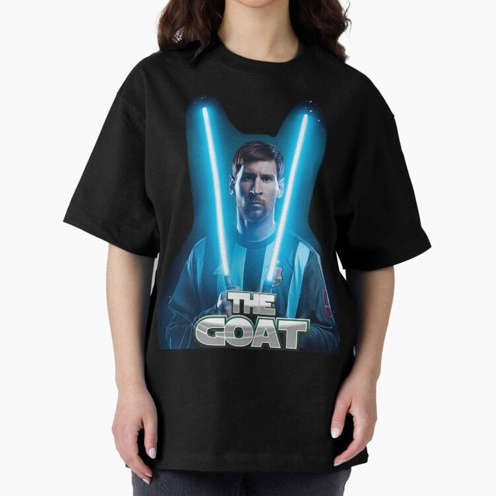 Messi Pop Art Portrait Oversized T-Shirt Make Game Day About Global Football Passion for FIFA World Cup 2026 USA Canada Mexico, Celebrating Neymar, England, France and Netherlands, Champion Mindset, Group Stage Buzz, Knockout Tension and Passionate