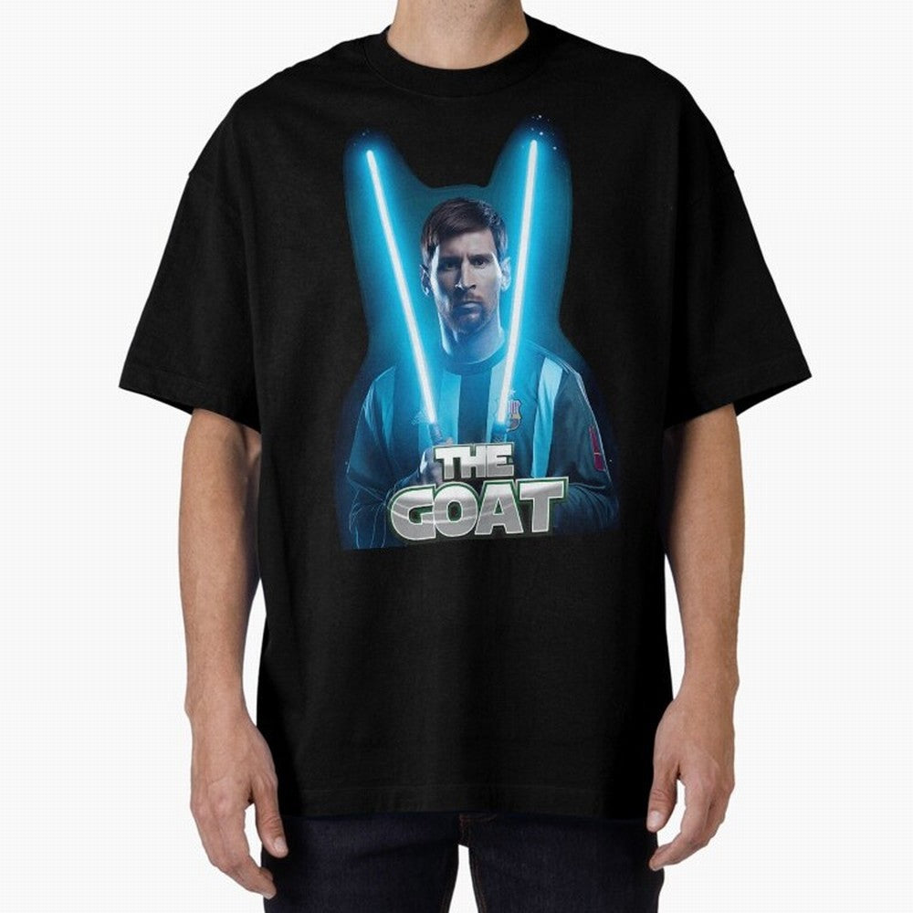 Messi Pop Art Portrait Oversized T-Shirt Make Game Day About Global Football Passion for FIFA World Cup 2026 USA Canada Mexico, Celebrating Neymar, England, France and Netherlands, Champion Mindset, Group Stage Buzz, Knockout Tension and Passionate