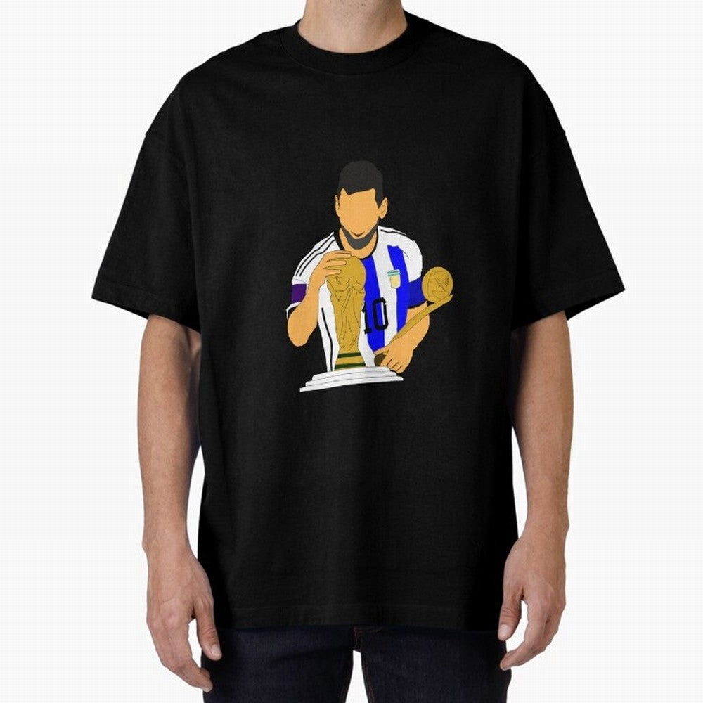 lionel messi Oversized T-Shirt Follow Every Goal of Global Football Passion for FIFA World Cup 2026 Group Stage, Driven by Messi, Neymar and Mbappe, Argentina, France and Brazil, Vintage Soccer Flavor, Modern Football Stars, National Flags and
