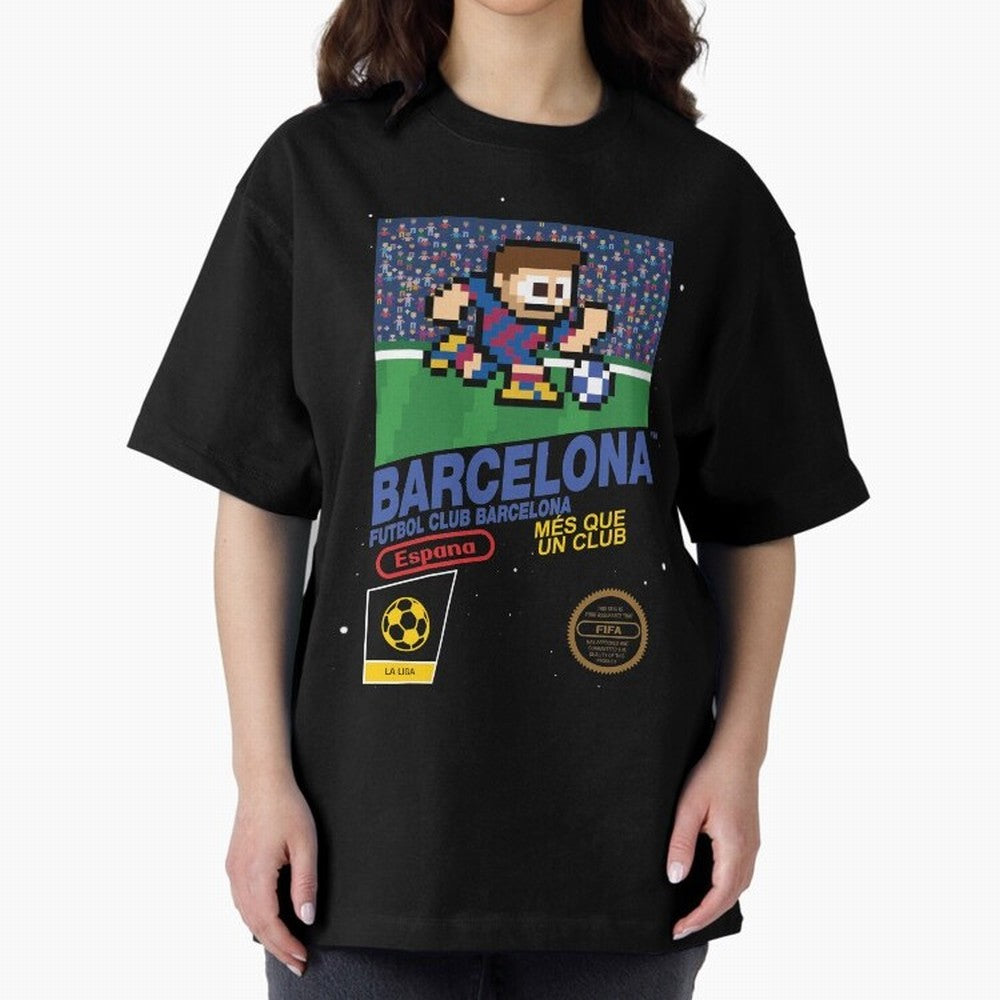 FC Barcelona (8-bit Football / Soccer Videogame Cart) Essential T-Shirt Relive Legendary Nights from FIFA World Cup 2026 Group Stage Spirit, Made for Spain, Mbappe, Tournament Hype, Historic Matchups, Family Viewing Parties and Global Sports Pride;