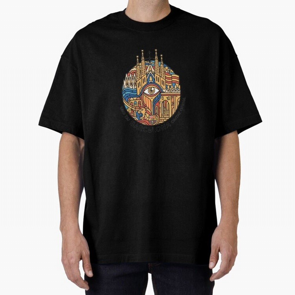 BARCELONA Oversized T-Shirt Bring World Football Passion into Match Day Hype around FIFA World Cup 2026 Group Stage, Mbappe, Portugal, Spain and Germany, Sports Nostalgia, International Competition, Famous Players and Unforgettable Victories;