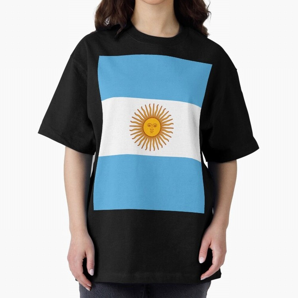 Argentina Oversized T-Shirt Represent Football Lovers during FIFA World Cup 2026 USA Canada Mexico for Fans of Cristiano Ronaldo, Haaland and CR7 and England and Germany, Bringing Sports Nostalgia, International Competition, Famous Players and