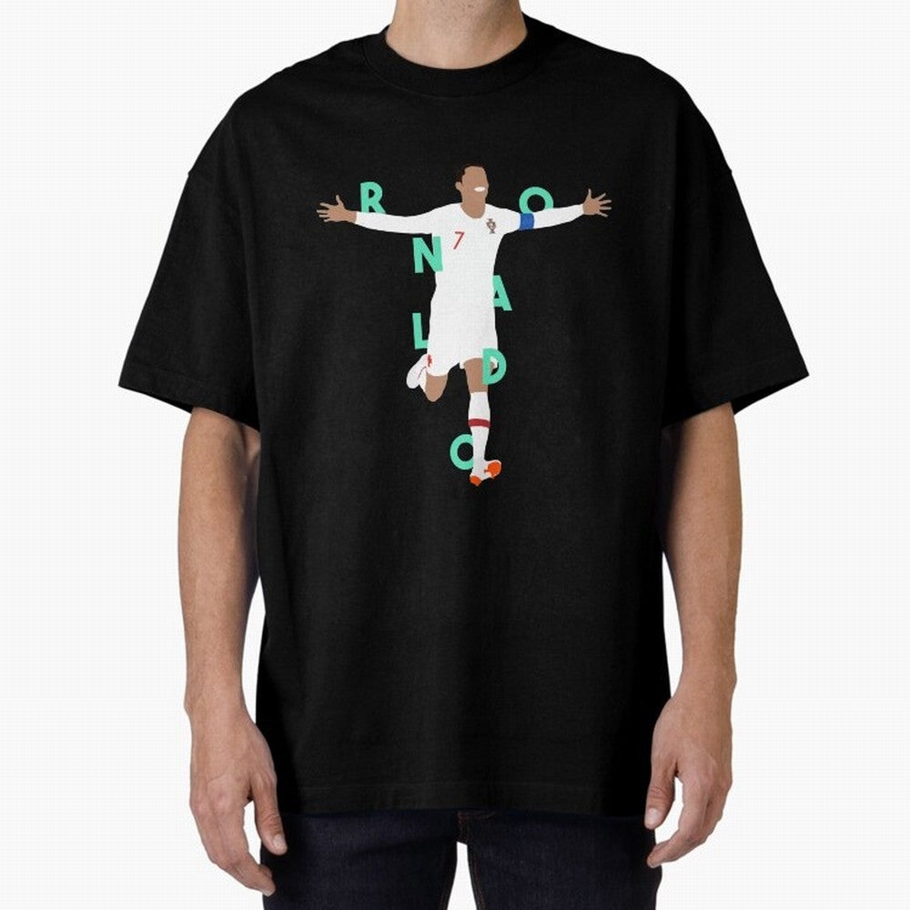 Ronaldo (Mint Green) Oversized T-Shirt Relive FIFA World Cup 2026 Centered on CR7 and Messi, Spain Energy, Vintage Soccer Flavor, Modern Football Stars, National Flags and Final Night Emotion; Built for Supporters Chasing Trophy Dreams, Final Match