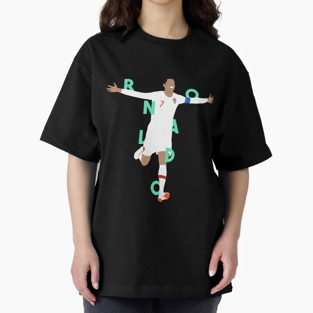 Ronaldo (Mint Green) Oversized T-Shirt Relive FIFA World Cup 2026 Centered on CR7 and Messi, Spain Energy, Vintage Soccer Flavor, Modern Football Stars, National Flags and Final Night Emotion; Built for Supporters Chasing Trophy Dreams, Final Match