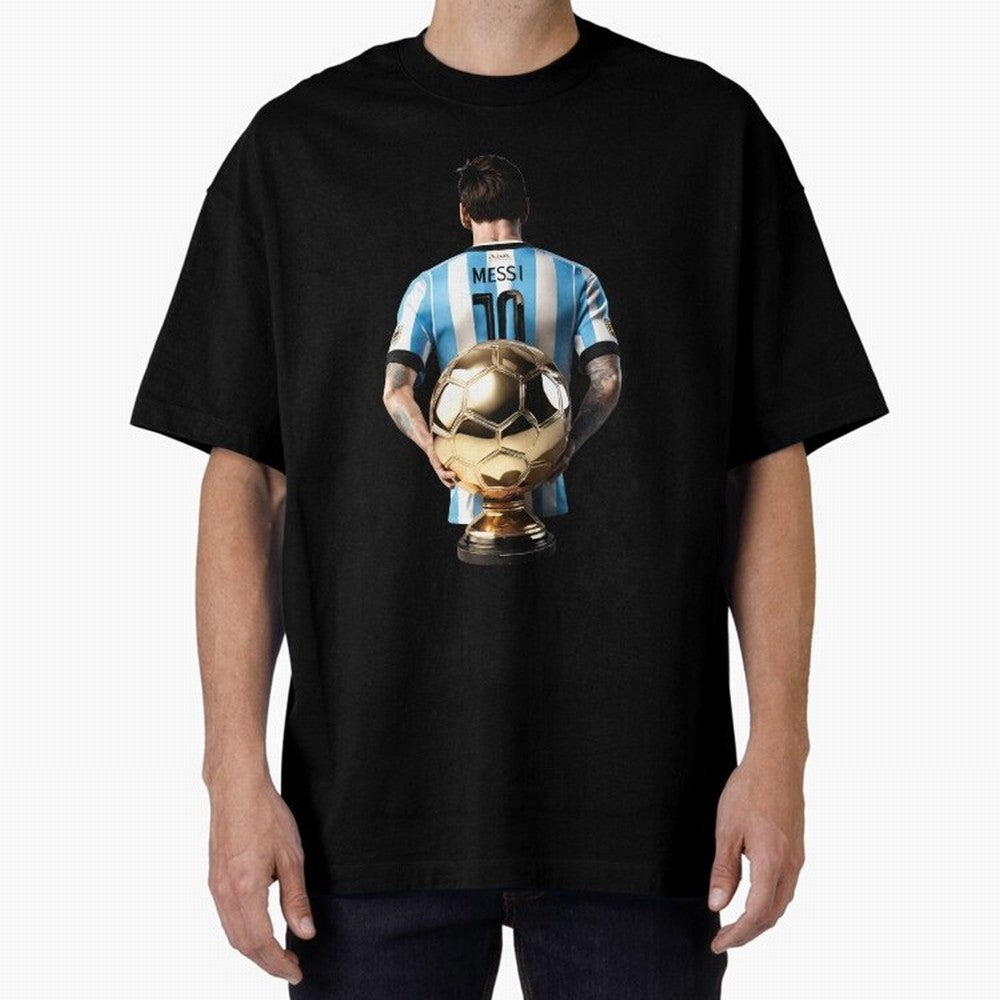 Soccer football lionel messi Barcellona Argentina illustration Oversized T-Shirt Relive Legendary Nights from FIFA World Cup 2026 USA Canada Mexico for Fans of Messi and France, Bringing Sports Nostalgia, International Competition, Famous Players