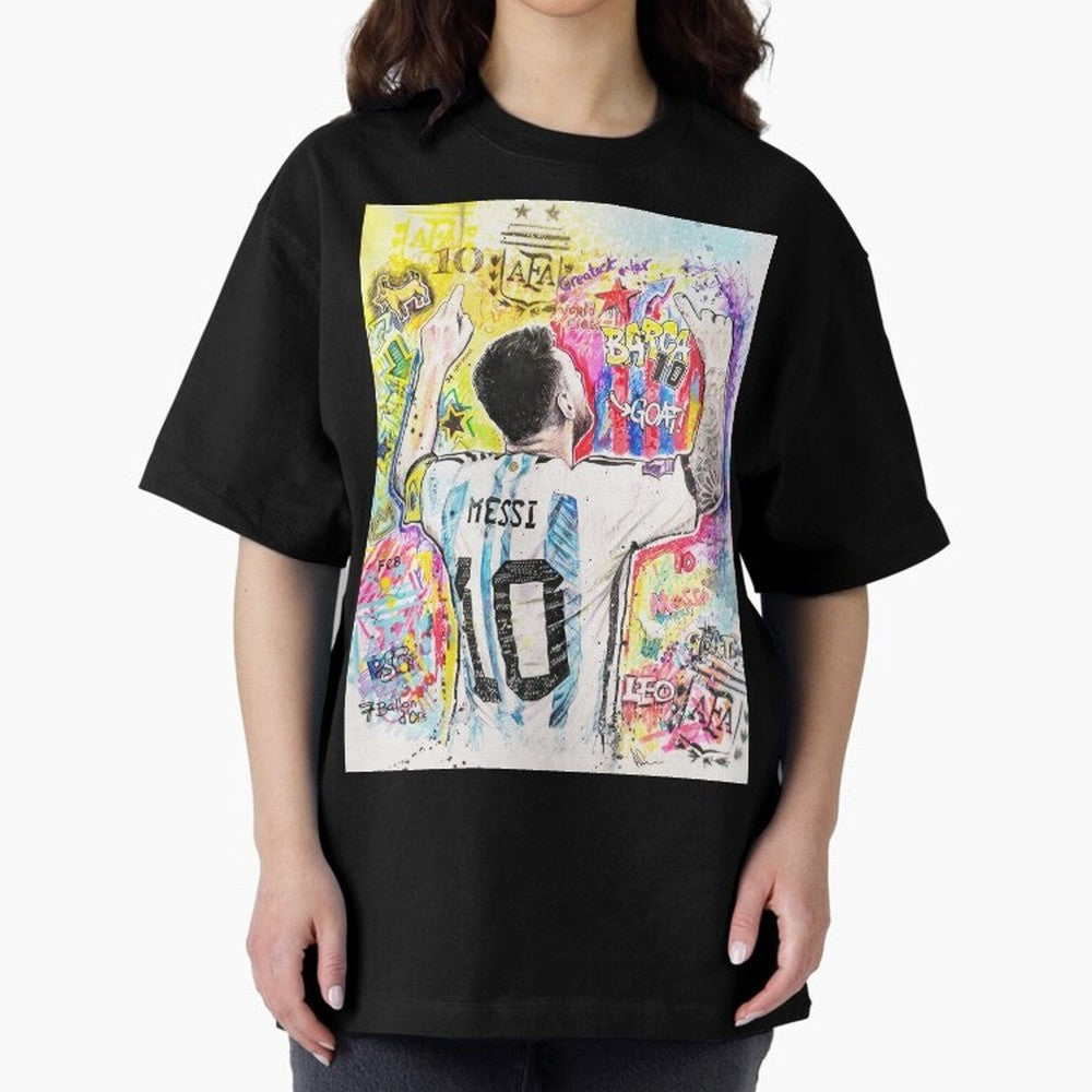 Lionel Messi Oversized T-Shirt Show Your Love for FIFA World Cup 2026 Group Stage for Fans of Messi, CR7 and Mbappe and England, France and Netherlands, Bringing Classic Soccer Heritage, Championship Pressure, Fan Loyalty and International Pride;
