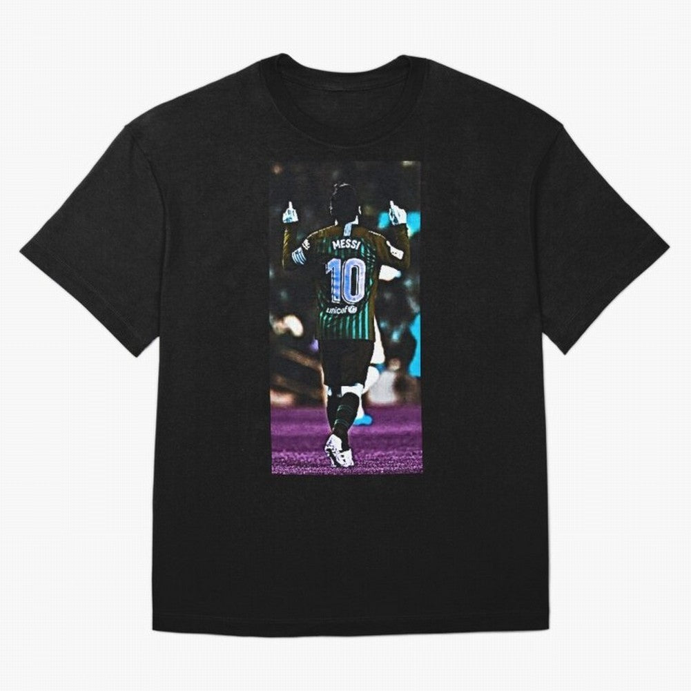 Lionel Messi Oversized T-Shirt Celebrate Supporters United by Match Day Hype around FIFA World Cup 2026, Haaland and Mbappe, Spain and Netherlands, Retro Football Energy, Iconic Rivalries, Trophy Chase Drama and Stadium Atmosphere; Perfect for