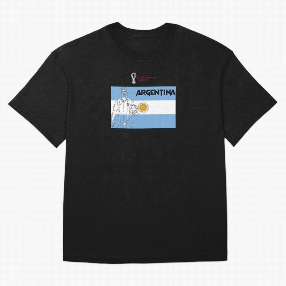 Argentina - FIFA World Cup - Qatar 2022 Oversized T-Shirt Show Your Tournament Heart for FIFA World Cup 2026 USA Canada Mexico for Fans of Neymar, Haaland and Cristiano Ronaldo and England and Germany, Bringing Stadium Memories, Football Loyalty,