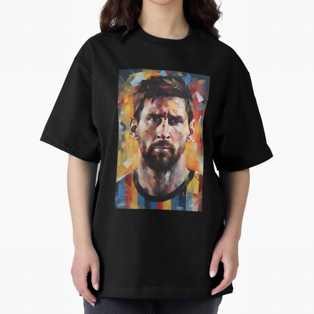 Lionel Messi Oversized T-Shirt Elevate the FIFA World Cup 2026 Group Stage Journey through Messi, Neymar and Mbappe Highlights, Argentina Pride, Retro Football Energy, Iconic Rivalries, Trophy Chase Drama and Stadium Atmosphere; Ideal for Football