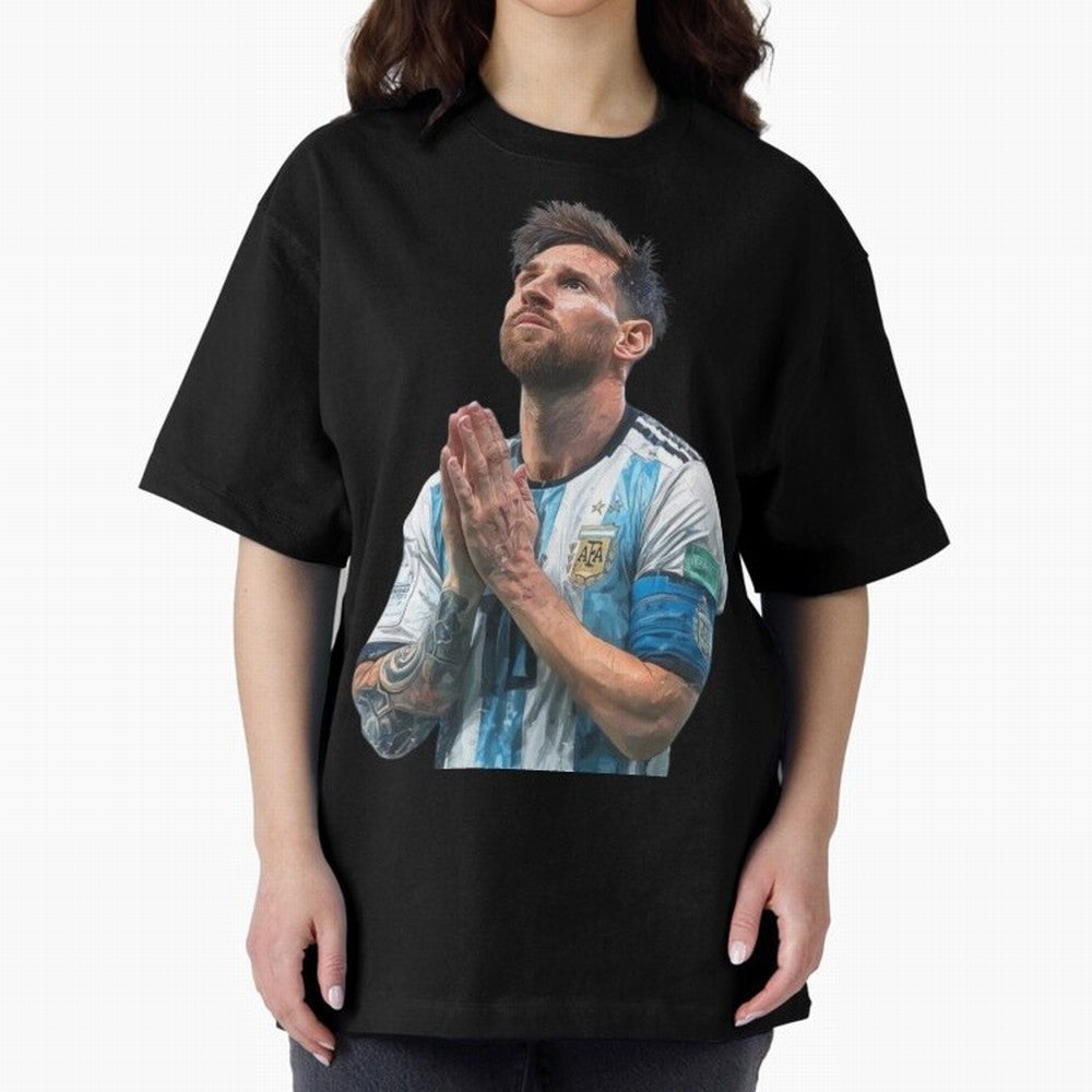 Argentina Messi Football Oversized T-Shirt Honor FIFA World Cup 2026 for Fans of Haaland and Portugal, Spain and Germany, Bringing Tournament Hype, Historic Matchups, Family Viewing Parties and Global Sports Pride; Great for Watch Parties, Sports