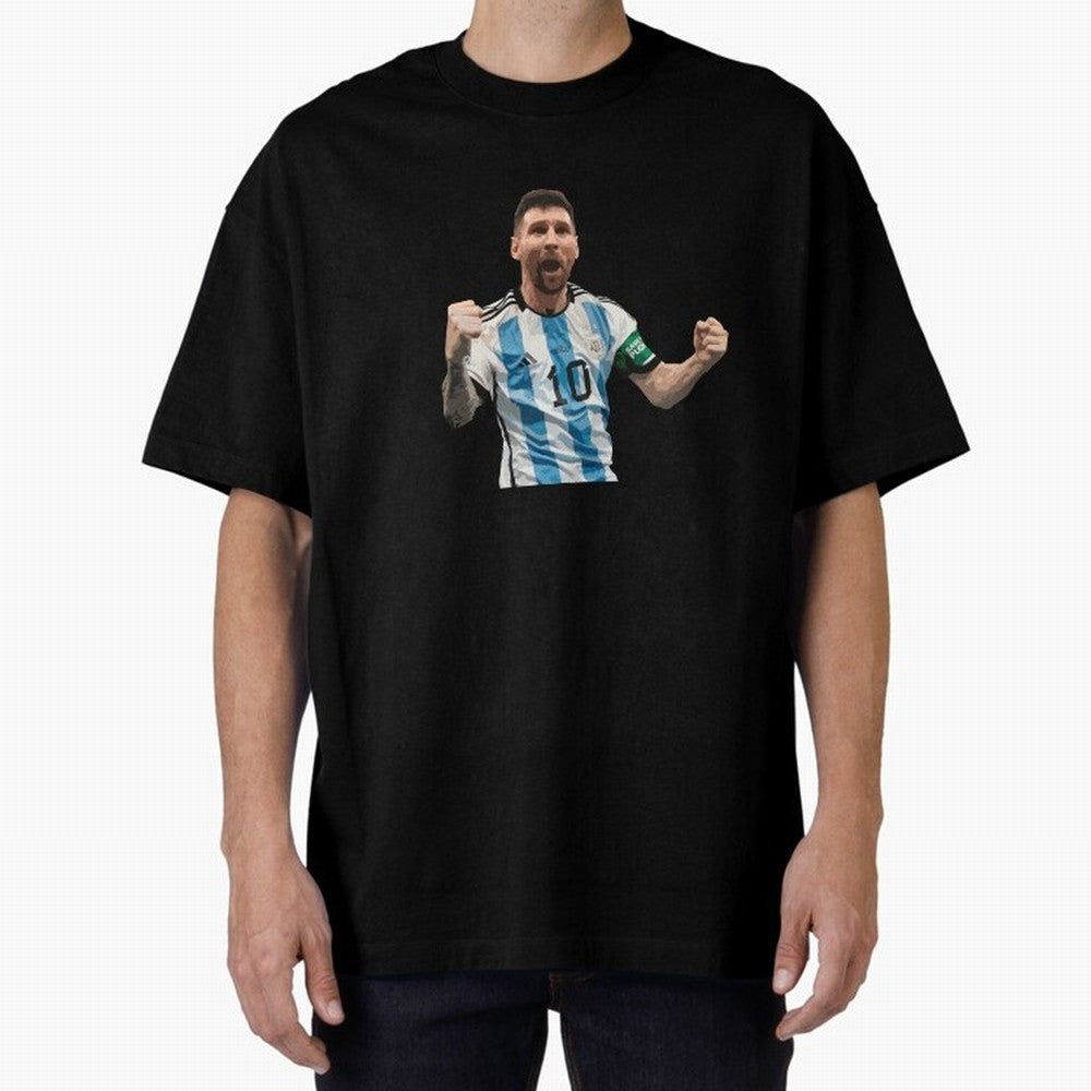 Messi World Champion #2 Oversized T-Shirt Embrace FIFA World Cup 2026 Group Stage for Fans of Cristiano Ronaldo and Argentina, Bringing Football History, Final Match Energy, Crowd Noise and Once in a Lifetime Moments; Perfect for Fans, Collectors,