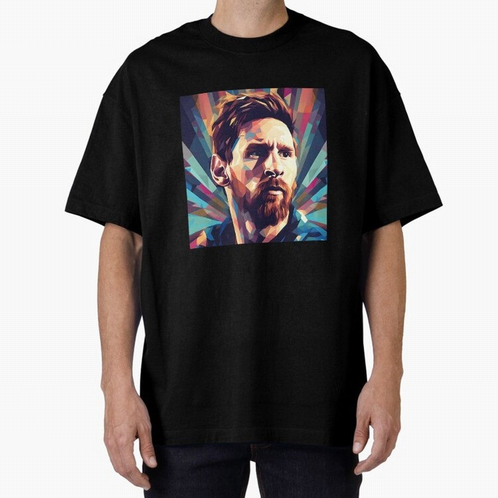 Lionel Messi Portrait Abstract Digital Football Player Classic T-Shirt Celebrate Unforgettable Nights in the FIFA World Cup 2026 USA Canada Mexico Journey through CR7 Highlights, Brazil Pride, Global Supporter Spirit, Legendary Goals, National