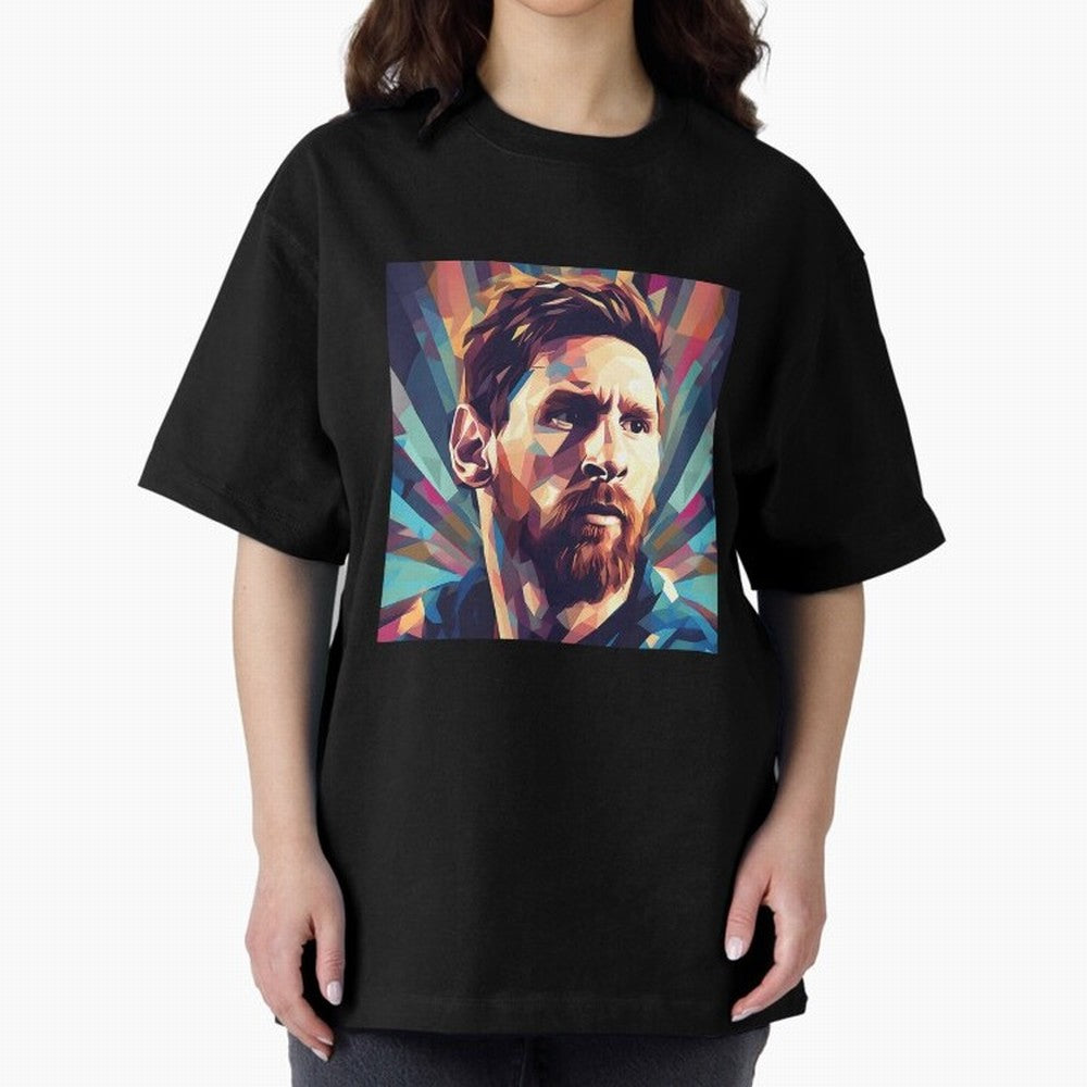 Lionel Messi Portrait Abstract Digital Football Player Classic T-Shirt Celebrate Unforgettable Nights in the FIFA World Cup 2026 USA Canada Mexico Journey through CR7 Highlights, Brazil Pride, Global Supporter Spirit, Legendary Goals, National