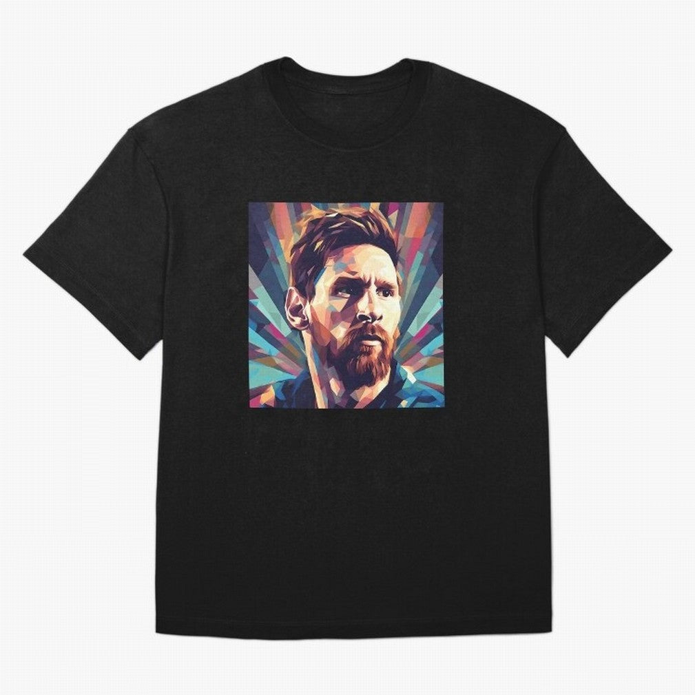 Lionel Messi Portrait Abstract Digital Football Player Classic T-Shirt Celebrate Unforgettable Nights in the FIFA World Cup 2026 USA Canada Mexico Journey through CR7 Highlights, Brazil Pride, Global Supporter Spirit, Legendary Goals, National